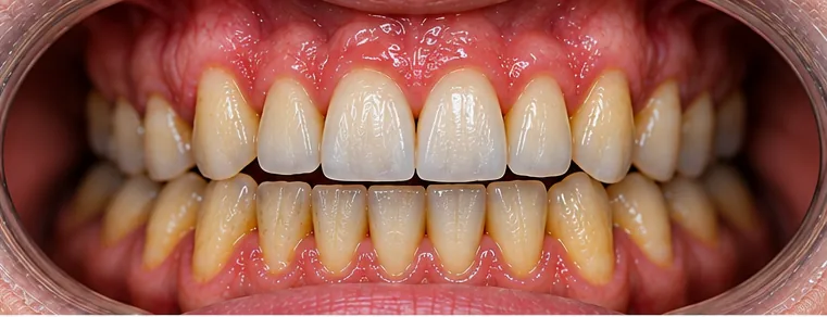Simulated after image showing restored front teeth