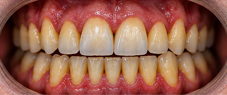 Simulated after image showing repaired front teeth