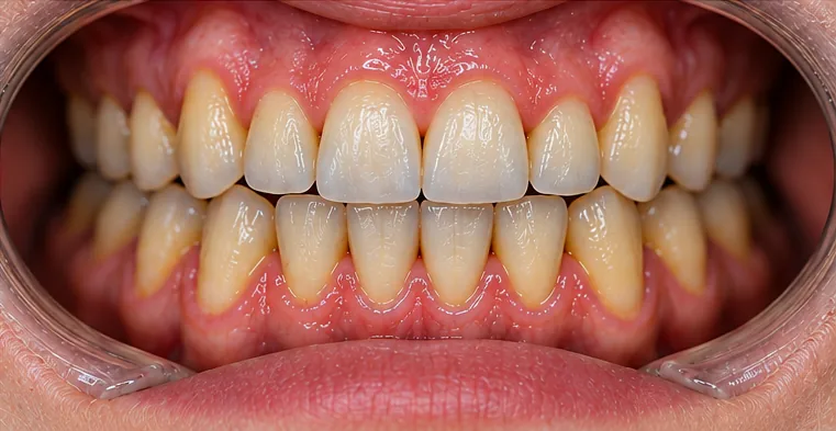 Simulated after image showing straight teeth after braces