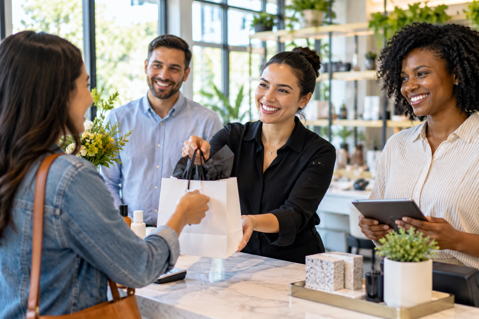 Employees creating a positive customer experience
